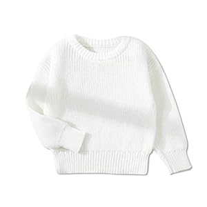 PATPAT Baby Girls Boys Sweater Infant Toddler Knitted Pullover Top Warm Solid Long Sleeve Fall Winter Clothes