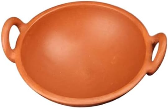 Terracotta Clay Pottery Mud Pot/Earthen Kadai/Earthen Handi for Cooking and Serving (Red) (0.25 litres)