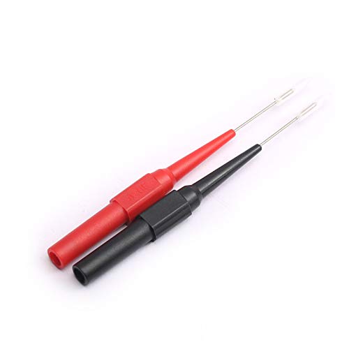DEVMO 2PCS Multimeter Test Lead Extention Back Probes Sharp Needle Micro Pin Stainless Steel Tipped Tip for Banana Socket Tester