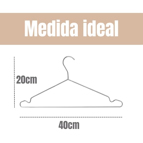 Kit 20 Cabide Metal Adulto Resistente Aço Cromado Atacado Premium