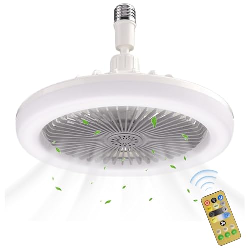 Nadiaen Grey LED Ceiling Fan Light Fan 30W 3 Speeds Dimmable 3 Colors Suitable for Small Spaces Bedroom Home Office Dorm