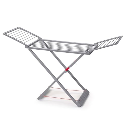 Acan Tradineur - Tendedero Plegable 100% de Resina, 20 Metros de Espacio de tendido. Fabricado en España, válido para Interior y Exterior, con Bloqueo de Seguridad, 180 x 108 x 55 cm (Gris)