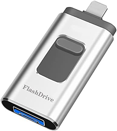 Sundeau USB Flash Drive, 64G Memory Stick External Storage Thumb Drive for i-Phone i-Pad Photo Stick Flash Drive External Storage Suitable for Any Model Computer, Mobile Phone, Tablet (Silver)