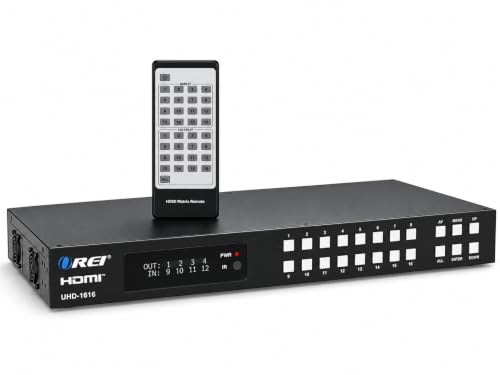 OREI 16x16 HDMI Matrix Switch - 4K Audio Extract, EDID, RS-232, WebGUI, IR