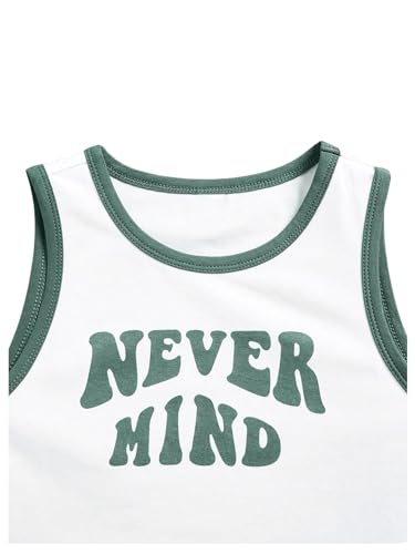 Image of SHENHE Girl's Letter Print Cropped Tank Top Sleeveless Contrast Binding Crop Tops