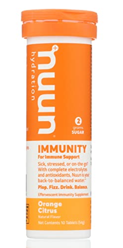 Nuun Immunity Orange Citrus Electrolyte Drink Tablets, 10 Tablets (Pack of 8)