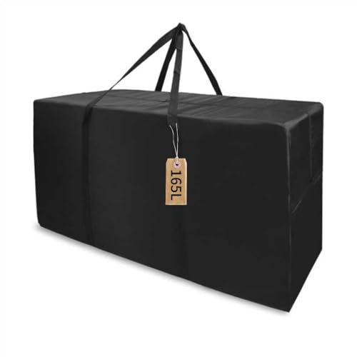 APKOL 160L Borse Stoccaggio,90x55x33CM,Borsa per Cuscini da Esterno Giardino per Esterni Vestiti,Piumoni,Trapunte,XXL Borsa Porta Cuscini da Esterno,Borsone Grandi Borse Trasloco Portaoggetti,Nero