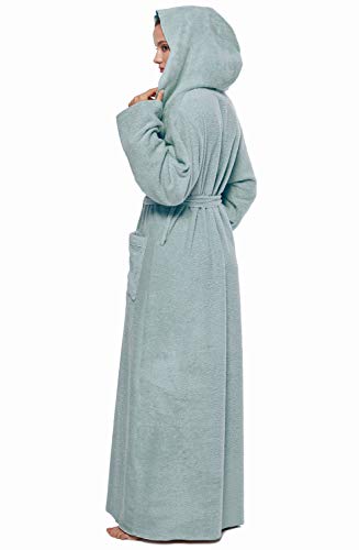 Arus Women's Princess Robe Ankle Long Hooded Lightweight Turkish Cotton Bathrobe2
