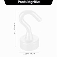 Wanmu 12 Stück Magnethaken Magnet Haken Extra Starke Magnetische Haken Hakenmagnete Stanzfrei Magnethacken für Camping Schließfächer Werkstatteinrichtung Kleiderhaken (Weiß) – Ansicht 2