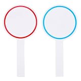 Yardwe Set 2 Pezzi Paletta Giudice Portatile in Schiuma Bianca Monofacciale Cancellabile per Votazioni e Punteggi, Lavagna da Paddle Comoda e Maneggevole