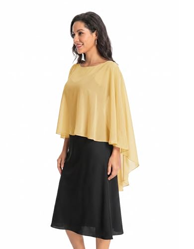 Image of Baoqiya Chiffon Capes Sheer Capelets Long Cape Poncho For Women Plus Size