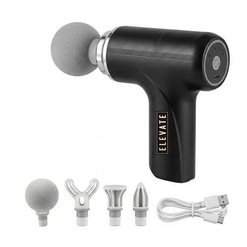 Image of Mansaa Big Massage Gun | Percussion Full Body Massager for Pain Relief |TypeC Rechargeable Cordless Deep Tissue Massage Machine for Legs & Arms |6Heads, 6Speeds for Use at Home, Gym & During Travel (Black)