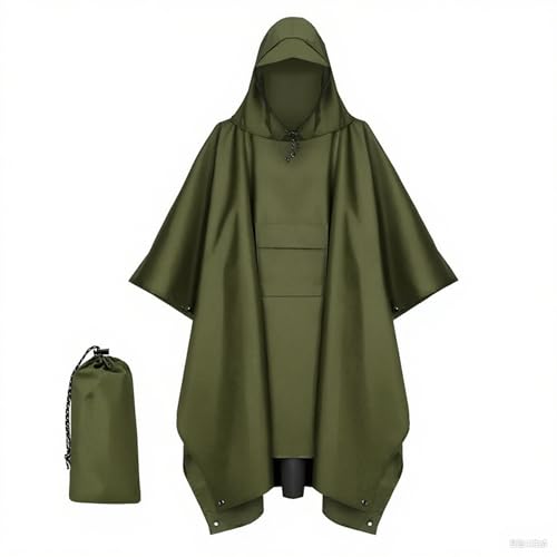 Keratobleem Poncho Pluie Imperméable Vert