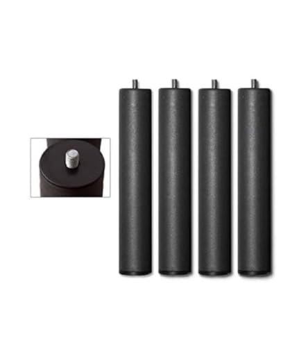 CAMBIA TUS MUEBLES CTM®Pack de 4 Patas Somier y Base Tapizada para Cama de Dormitorio Patas Cilíndricas Roscadas, Gris, (6X26 cm)