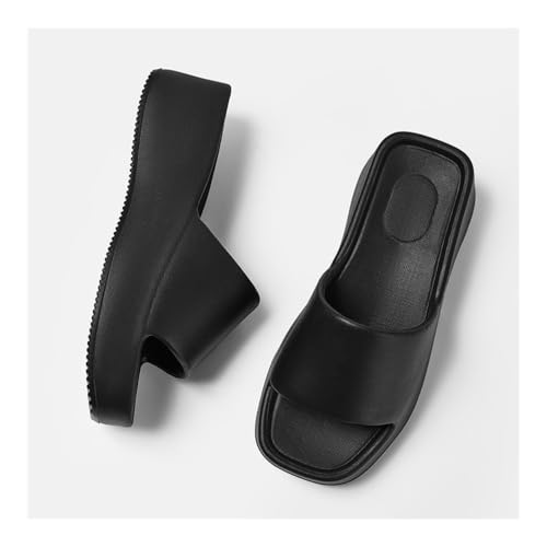 Sandals, 6cm Thick EVA Sandals - Comfortable Outdoor Slippers for Women Shower Shoes(Black,6)3