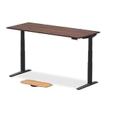 UPLIFTDESK V3 2-Leg Walnut Laminate Wood Standing Desk – Adjustable Height, Advanced 1-Touch Memory Keypad, Under Desk Cable Management, Wire Grommets & Rocker Board (Black C-Frame, 72 x 30 inch)