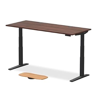 UPLIFT DESK V3 2-Leg Walnut Laminate Wood Standing Desk β Adjustable Height, Advanced 1-Touch Memory Keypad, Under Desk Cable Management, Wire Grommets & Rocker Board (Black C-Frame, 72 x 30 inch)