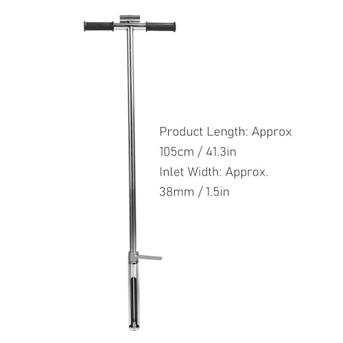 Sonde d'Échantillonnage de Sol en Acier Inoxydable, 105 cm, avec Pédale d'Éjection et Poignée en T, pour Pelouse, Jardin et Ferme