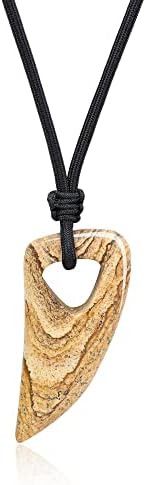 COAI Mens Womens Amulet Stone Pendant Wolf Tooth Necklace