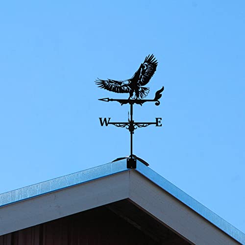 Metal Weather Vane Decoration, 25.6 Inch Eagle Weathervane Roof Weather Vane, Stainless Steel Wind Direction Indicator For Outdoor Garden Pile Roof Decoration (Eagle) #TOP6