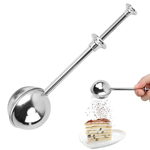 Colador De Té - Para Espolvorear Para Hornear | Cuchara Espolvoreadora De Harina Fina | Cuchara De Azúcar En Polvo, Colador De Té De Acero Inoxidable, Rociador De Harina Multifuncional, Ideal P