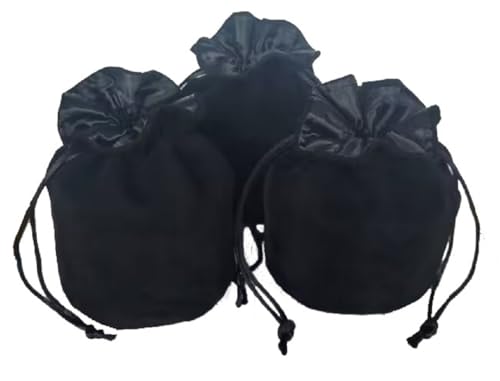 zmgmsmh Petite pochette à dés avec cordon de serrage pour pièces d'échecs en velours - Pochette pour dés de cosplay, pièces de monnaie - Sac à bijoux en velours - Rouge/gris/noir (3, noir)