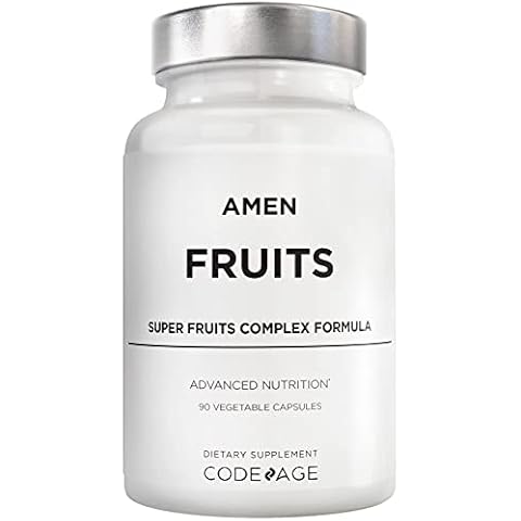 Amen Fruits, Daily Fruits Vitamins Supplements, Over 20 Whole Fruit Extracts - Raw Multivitamin, Berries, Antioxidant Polyphenols Superfood & Flavonoids - Tropical Fruits - Non-GMO - 90 Capsules Cover