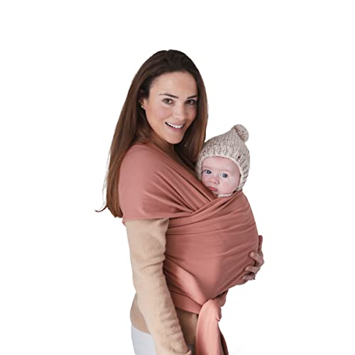 Image of mushie Baby Wrap Carrier | Organic Cotton and Elastane | Infant Sling for Newborn and Babies 8-35 lbs (Cedar)