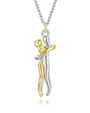 SCJJZ 1Pcs Collier Câlin, Collier Pendentif Câlin Affectueux Collier Couple Personnalité pour Elle et Lui Collier Saint Valentin Mode Réglable pour Femmes Hommes