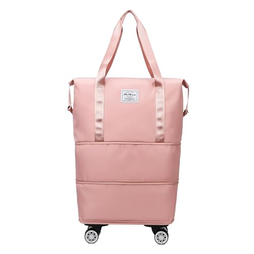 Genérico Bolsa de Lona con Ruedas, Bolsa de Lona con Ruedas - Bolsa de Equipaje Plegable con Ruedas,Petates Grandes con Ruedas para Viajar, petate Impermeable con Rueda para Viajar