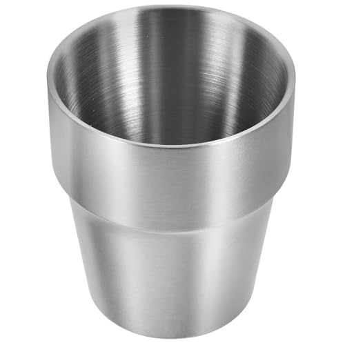 ULTECHNOVO Taza de Acero Inoxidable 300ml Resistente a Golpes Superficie Lisa para Hogar y Restaurante, Vaso Metálico Adecuado para Bebidas Frías y Calientes