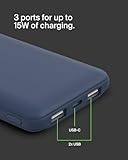 Belkin 10000mAh portable power bank, 10K USB-C portable charger with 1 USB-C port and 2 USB-A ports, battery pack for up to 15W charging for iPhone, Samsung Galaxy, AirPods, iPad, and more - Blue - Image 7
