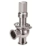 UGRBOQZK Tir clamp Safety Valve Pressure Relief Valve Overflow Valve Sanitary Food Grade TC Adjustable Pressure Spring Pressure Relief(OD51mm TC64mm,SS04)