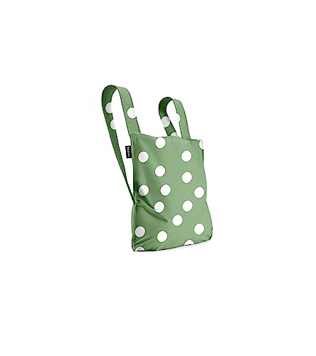Notabag 2 In 1 Convertible Backpack - Water Resistant, Reusable, Foldable Tote Bag And Backpack (Olive Dots) #TOP3