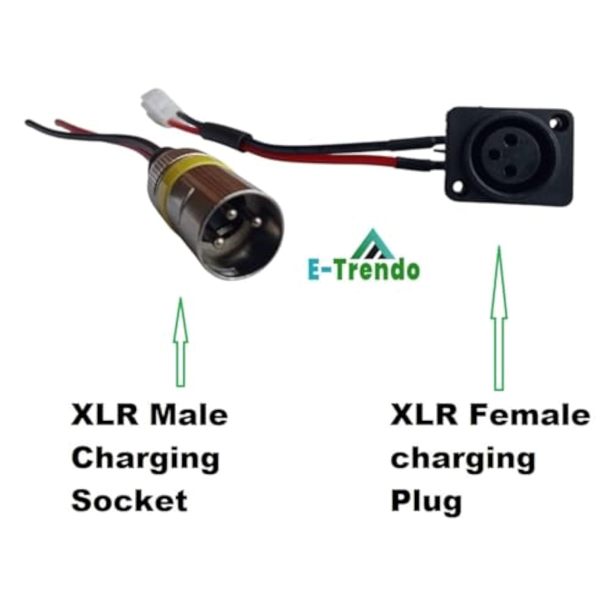 E-Trendo Round 3-Pin XLR Male-Female Charging Socket Set