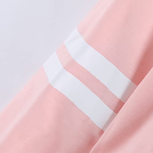 Casacos de inverno para meninas, adolescentes, meninas, listrados, manga comprida, moletons com capu