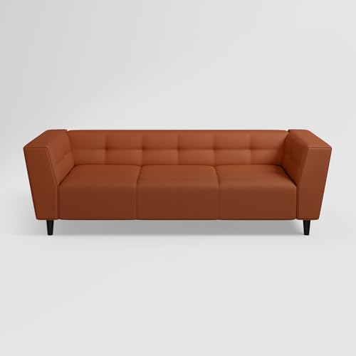 Image of Interio by Godrej Suez 3-Seater Synthethic Leather Sofa with Arms