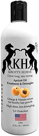 Knotty Horse Apricot Oil Treatment and Detangler for Horses — Detangles and Promotes Healthy Growth, Softness and Shine for Horse Hair — 2 Sizes (1.5 oz and 11 oz) (11 oz)