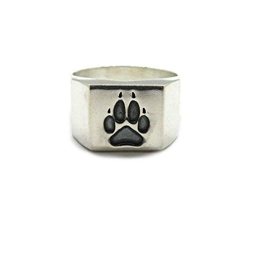 Chevalière homme argent 925 Empress bague patte de loup artisanale