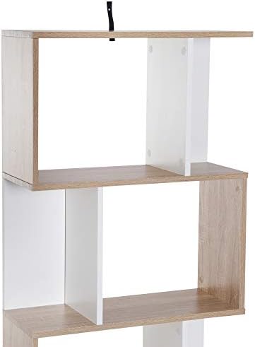 HOMCOM 4-tier Storage Display Shelving Bookcase Unit Divider S Shape design Divider Unit