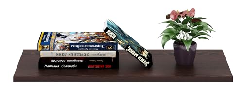Image of Madhuran Engineered Wood Simplex Wall Mounted Books Shelf Racks (18X9 Inch, Matte Wenge) / Kitchen Living Room Bedroom Bathroom Multipurpose Decorative Items Tv