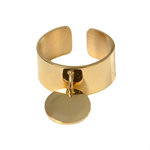 Bijoux Bague Ajustable en Acier Inoxydable 316L Tendance été 2019 pour Femme (Jaune, Acier Chirurgical 316L)