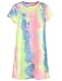 ROMWE Women's Summer Casual Short Sleeve Tunic Dress Tie Dye T-Shirt Dress Multicolor M