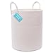 OrganiHaus Cotton Rope Basket in Off-White | Tall Shaped Storage Basket with Long Handles | Decorative Blanket Basket for Living Room and Laundry (Full Off-White)
