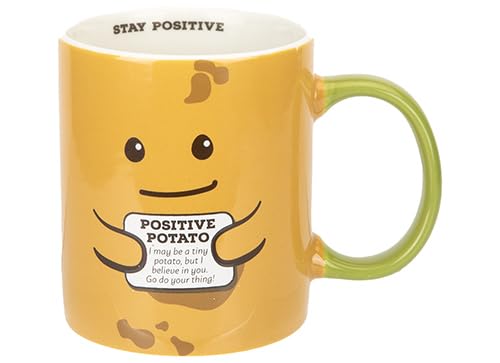Image of PMS Feel Good Potato Mug – 12oz Classic Stoneware Coffee Cup with Motivational Message – Fun Gift for Birthdays, Positivity & Gifting