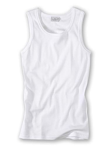TOM TAILOR Herren Tanktop 2er Pack – Unterhemd Aus 100% Baumwolle, Rundhals, Doppelripp