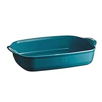 Emile Henry EH029554 grote ovenschaal, rechthoekig, keramiek, beige, klei, 42 x 27 x 9 cm