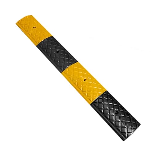 Bump Speed Bump Caoutchouc jaune et noir (1 mètre), bosse de décélération antidérapante pour béton, asphalte ou routes sont inclus