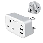 UK to South Africa Plug Adapter, Mscien South African Plug Adaptor with 3 USB, Type M Power Adapter Grounded Charger for SA, Namibia, Swaziland, Lesotho, Mozambique