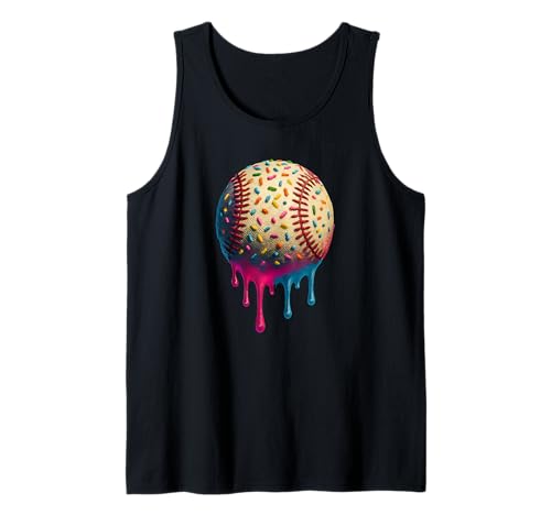Goteo de béisbol Sprinkles Baseball Teen Boys Baseball Drip Camiseta sin Mangas